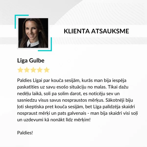 Līga Gulbe - izaugsmes kurss atsauksme